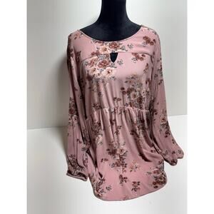 Torrid Women’s Blouse Cottage Core Sz 3 (3X 22-24) Pink Floral Romantic Flowy